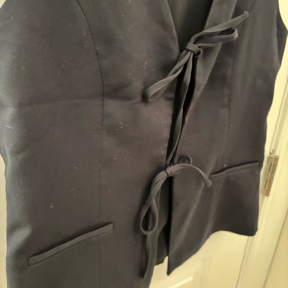 Abercrombie & Fitch Black Tie-Front Tailored Vest size S Preppy - Picture 8 of 11